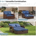 thumbnail image 6 of UDPATIO Wicker Patio Outdoor Daybed, Outdoor Chaise Lounger w/ 4-Level Adjustable Backrest, Storage Ottoman for Balcony, Garden, Poolside (Blue), 6 of 7