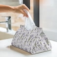 thumbnail image 5 of Goofa Lavender Flowers Pattern Triangle Square Tissue Box Cover, Modern PVC Leathe Facial Paper Holder,Decorative Holder/Organizer for Bathroom Vanity Countertop, 5 of 9