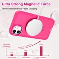 thumbnail image 2 of CASEFIV for iPhone 11 Case,with Magnetic Invisible Stand [Military Drop Protection] [Compatible with MagSafe] Shockproof Slim Translucent Anti-Slip with 2 Screen Protector+2 Lens Protector,Rose Red, 2 of 8