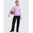 thumbnail image 3 of CRZ YOGA Girls Seamless Long Sleeve Athletic Shirts Active Sports Casual Tees Crew Neck Kids Teen, 3 of 6