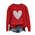 thumbnail image 6 of ibuvkizy Womens Sweatshirts Valentines Day Love Heart Round Neck Lover's Love Print Sweatshirt Long Sleeved Pullover Top/shirt Red,XS, 6 of 7