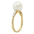 thumbnail image 2 of Dazzlingrock Collection Round 9.5mm Cultured Freshwater Pearl & White Diamond Engagment Ring for Women (0.20 ctw, Color I-J, Clarity I2-I3) in 10K Yellow Gold, Size 8, 2 of 5