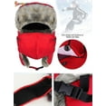 thumbnail image 6 of Spencer Winter Trapper Trooper Hat Windproof Thermal Russian Ushanka Hat with Ear Flap Mask for Men Women Hunting Outdoor Warm Hats, Red, 6 of 8
