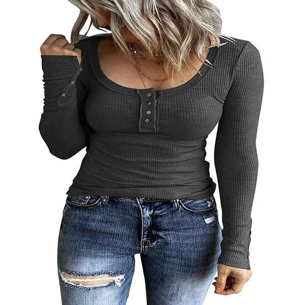 Henley jumper womens outlet
