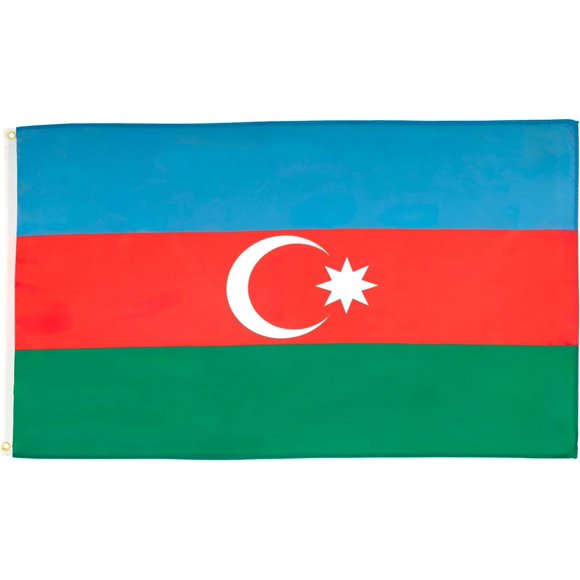 2024 Paris Olympics Azerbaijan Flag - 3x5 Ft - 100D Polyester Azerbaijani Banner With Two Metal Grommets - Fade Resistant - Vivid Colors - 3' x 5' Feet High quality
