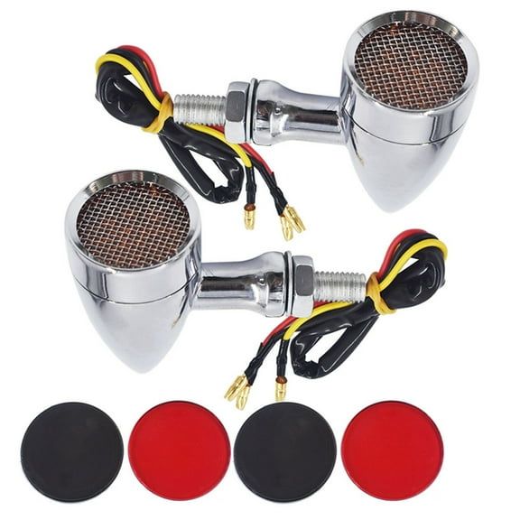 Labwork 2PCS Motorcycle LED Brake Running Turn Signal Tail Light Replacement for Sportster XL 1200 883 Chrome, Does not apply