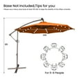 thumbnail image 2 of Mondawe 10ft Solar Lights Offset Cantilever Patio Umbrella - with Light, LED Lighted Offset Hanging Patio Outdoor Market Umbrella UPF50+ UV Protection with Crank,Orange, 2 of 7