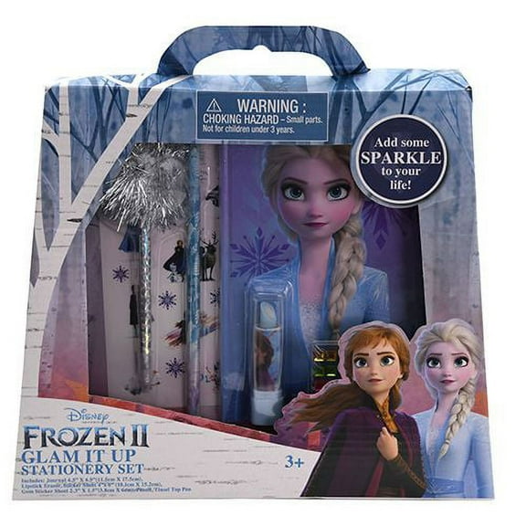 Diary Frozen 2 Glam It Up Stationery Set in Box Journal , Eraser, Stickers, Pencil & Fuzzy Pen
