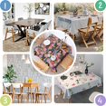 thumbnail image 4 of Pioneer Flower Floral Print Pattern Square Tablecloth, Waterproof Wipeable Spillproof Washable Table Cover for Home Kitchen Party Decor, 60"x60", 4 of 6