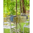 thumbnail image 3 of Fsddascl Yellow Outdoor Tablecloth - 60 Inch Round Dining Table Cover, Retro Oil Painting Modern Abstract Art Aesthetics Waterproof Outdoor Table Cloth with Umbrella Hole & Zipper for Picnic/Patio, 3 of 7