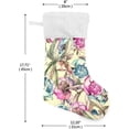 thumbnail image 2 of Coolnut 17.7 Inch Christmas Stockings, 2 PCS Colorful Peonies Pattern Presonalized Large Stocking Sock for Family Holiday Xmas Party Decorations, 2 of 7