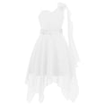 thumbnail image 2 of Alvivi Kids Girls One Shoulder Chiffon Party Dress Wedding Bridesmaid Gown 6-16, 2 of 5