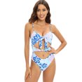 thumbnail image 2 of Women's One Piece Swimsuit Halter Tube Top Cutout High Waist, Middle Hollow with Bowtie Chest Briefs Tankini,Beach Bathing Suit Tankini Tops with Bikini Bottom Tummy Control Swimwear Monokini,S-XL, 2 of 9