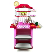 Super Deluxe Food Shop Pretend Play Children's Toy Kitchen Cooking Playset w/ Toy Food, Utensils, Lights & Sounds, Perfect for Your Little Chef