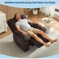 thumbnail image 7 of Manual Recliner Chair for Living Room, Ergonomic Fabric Accent Chair with Side Pockets, Breathable Upholstered Lazy Recliner Single Sofa with Steel Frame, Brown, 7 of 7