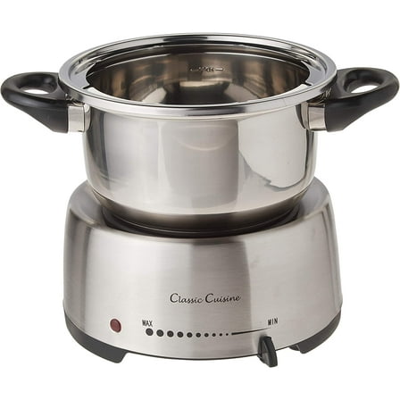 82-KIT1031 Stainless Steel Fondue Set-Melting Pot Cooker and Warmer for Cheese, Chocolate and More-Kit Includes 8 Forks Dishwasher Safe