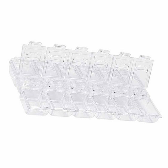 serony 12 Grids Manicure Tool Box Organizer PVC Nail Tool Storage Box DIY Nail Art Container, Transparent Bottom