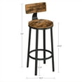 thumbnail image 1 of VASAGLE Bar Stools Set of 2, Counter Stools, Bar Chairs with Backrest, 28.7-inch Tall Seat, Rustic Brown and Black, 1 of 5