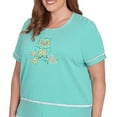 thumbnail image 4 of Alfred Dunner Womens Plus-Size Owl Knit Striped Tee, 4 of 4