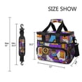 thumbnail image 3 of FORMRS Insulated Cooler Bag 24 Cans Capacity Soft Leakproof Lunch Box with Side Pockets, Purple Simple Triangles, 3 of 7