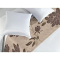 thumbnail image 2 of Floral Bed Runner, Nature Inspired Linear Style Drawn Rose Pattern With Shades on Beige Tone Back, Decorative Accent Bedding Scarf for Hotels Homes & Guest Rooms, Queen, Dimgray Camel, by Ambesonne, 2 of 3