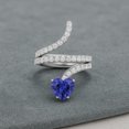 thumbnail image 4 of 7MM Heart Shape Wrap Bypass Ring Natural Tanzanite 925 Silver Women Valentines Day Gifts Rings, 4 of 6