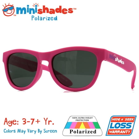 Minishades Polarized: Flexible Kids Sunglasses - Hot Pink |UVA/UVB| Hide n' Seek Replacement | Age: 3-7+Yr.