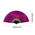 thumbnail image 5 of 10 Inch Colorful Stripe Kung Fu Fan - Boots On The Ground Hand Fan, Clacking Fans for Line Dancing, Popping Fans Large Holographic Folding Fan Iridescent Clack Hand Fan,Foldable Craft Holding Laser, 5 of 6