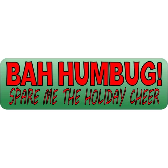 10in x 3in Bah Humbug Bumper Sticker Vinyl Christmas Stickers Holiday Decal