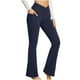 thumbnail image 1 of Leggings acampanados para mujer, pantalones de yoga - Tejido elástico en 4 direcciones con bolsillos laterales - Cintura en forma de V para fitness/ropa informal, 1 of 8
