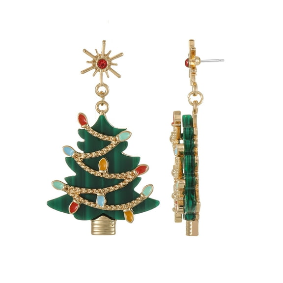 Holiday Time Christmas Tree Earrings, 1 Pair