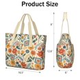 thumbnail image 3 of Tote Bag for Women - Pioneer Flower Shoulder Bag - Large Utility Work Duffle Bag with Zipper Handbag for Travel, Work, Sprots, 3 of 5