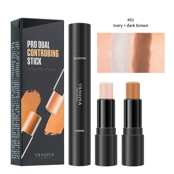 EARKITY 2 in 1 Cream Contour Sticks Makeup Kit, Primer Face Highlighter Contouring for Beginners, Highlight and Contour Kit, Cream Concealer Makeup Blur Stick, Primer Face Corrector
