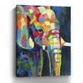 thumbnail image 2 of 40" Bright Multi Color Elephant Canvas Wall Art, 2 of 5