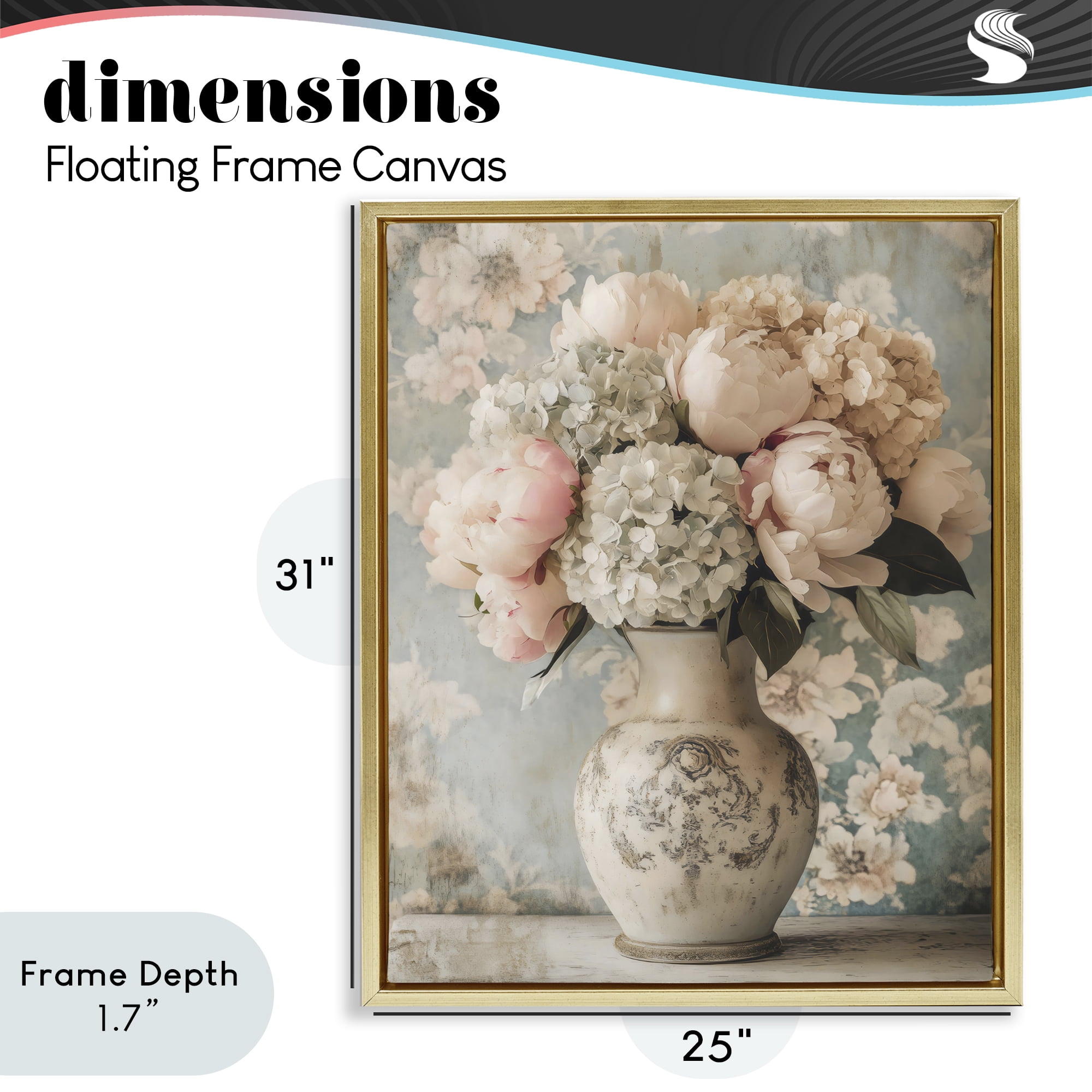 Stupell Industries Delightful Arrangement of Flowers Gold Framed Floater Canvas Wall Art, design by Creative Studio