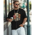 thumbnail image 2 of Men's T-Shirt Vintage Poppy Flower Skeleton Skull Short Sleeve Casual Tee Classic Crew Neck T-Shirt for Men, XL, 2 of 7