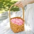 thumbnail image 4 of Handwoven Wicker Flower Girl Basket With Bow Wedding Petal Basket Small Storage Basket For Ceremony Party Home Decor, 4 of 7