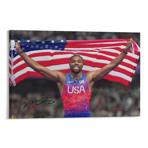 Noah Lyles Signed Poster Canvas Wall Art Poster Decorative Bedroom Modern Home Print Picture Artworks Posters 16x24inch(40x60cm)