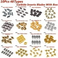 thumbnail image 4 of Kairuite 10pcs 40 Types CNC Carbide Tips Inserts Blade Cutter Lathe Turning Tool + Box TU, 4 of 6