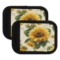 thumbnail image 2 of Luggage Handle Wrap for Suitcase 4-Pack Includes Back Information Card Bright Vintage Sunflowers, 2 of 6