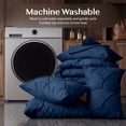 thumbnail image 4 of King Size Comforter Set, 7 Pieces Pintuck Down Alternative Bedding Set for All Season, Bed in a Bag with Comforter, Fitted Sheet, Flat Sheet, Pillowcases & Pillow Shams, Navy, 4 of 8