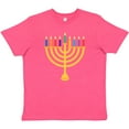 thumbnail image 3 of Inktastic Hanukkah Menorah Candles Youth T-Shirt, 3 of 5