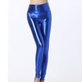 thumbnail image 6 of YWDJ Faux Leather Leggings for Women Women's Fashion Casual Bronzing Imitation Leather Slimming And Not Easy To Fade Ninth Pants Blue One Size, 6 of 6