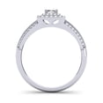 thumbnail image 4 of Dazzlingrock Collection 0.50 Carat (ctw) 14K Princess & Round Diamond Split Shank Bridal Halo Ring 1/2 CT, White Gold, Size 5, 4 of 4