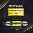 thumbnail image 2 of Ruiandsion 6418 Led Festoon Bulb 36mm 1.42in C5W Festoon Led, Super Bright 12SMD 4014 Chips 6000k White Interior Led Bulb Used for Car Map Dome Courtesy Trunk Light etc, Pack of 2, 2 of 8