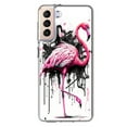 thumbnail image 1 of MUNDAZE Samsung Galaxy S21 FE Shockproof Clear Hybrid Protective Phone Case Pink Flamingo Painting Graffiti Cover, 1 of 5