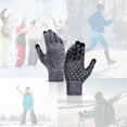thumbnail image 2 of Winter Warm Texting Gloves for Women, Knitted Touch Screen Gloves Mittens Cold Weather Casual Gloves Triangle Anti-Slip Silicone Gel, Knit Thermal Soft Lining & Elastic Cuff, Gray, 2 of 7