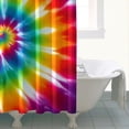 thumbnail image 4 of Colorful Rainbow Tie Dye Spiral Pattern Shower Curtain 72"x72" ,Bathroom Decorative Shower Curtains Set with 12 Hooks,Modern Waterproof Washable Shower Curtain, 4 of 6