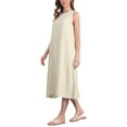 thumbnail image 4 of DARING DIVA Linen Sleeveless Dress M Apricot, 4 of 6