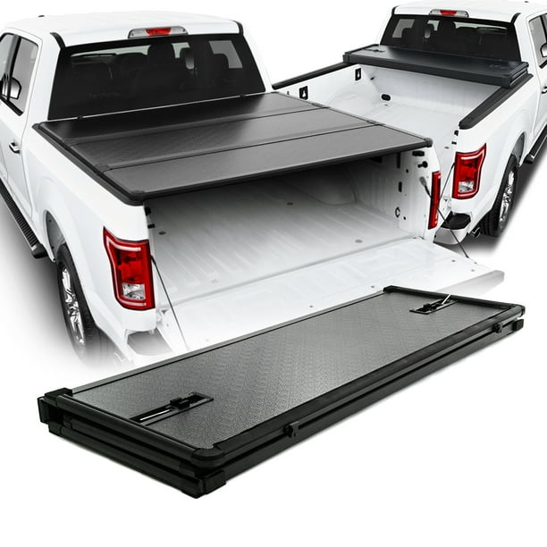 For 2015 2020 F150 66 Inches 5 6 Feet Fleetside Bed Hard Tri Fold Tonneau Cover Walmart Com